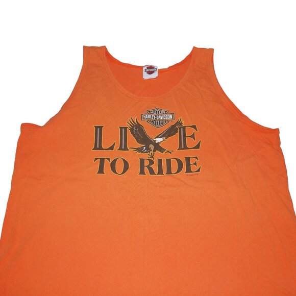 Harley Davidson Men’s Tank Top Size XL Orange Vintage Big Sky Montana 2006 - Picture 9 of 10